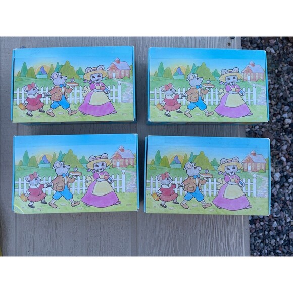 4 Vintage 80s General Box Co School Pencil Cardboard Box Mouse Students Design - Picture 1 of 6